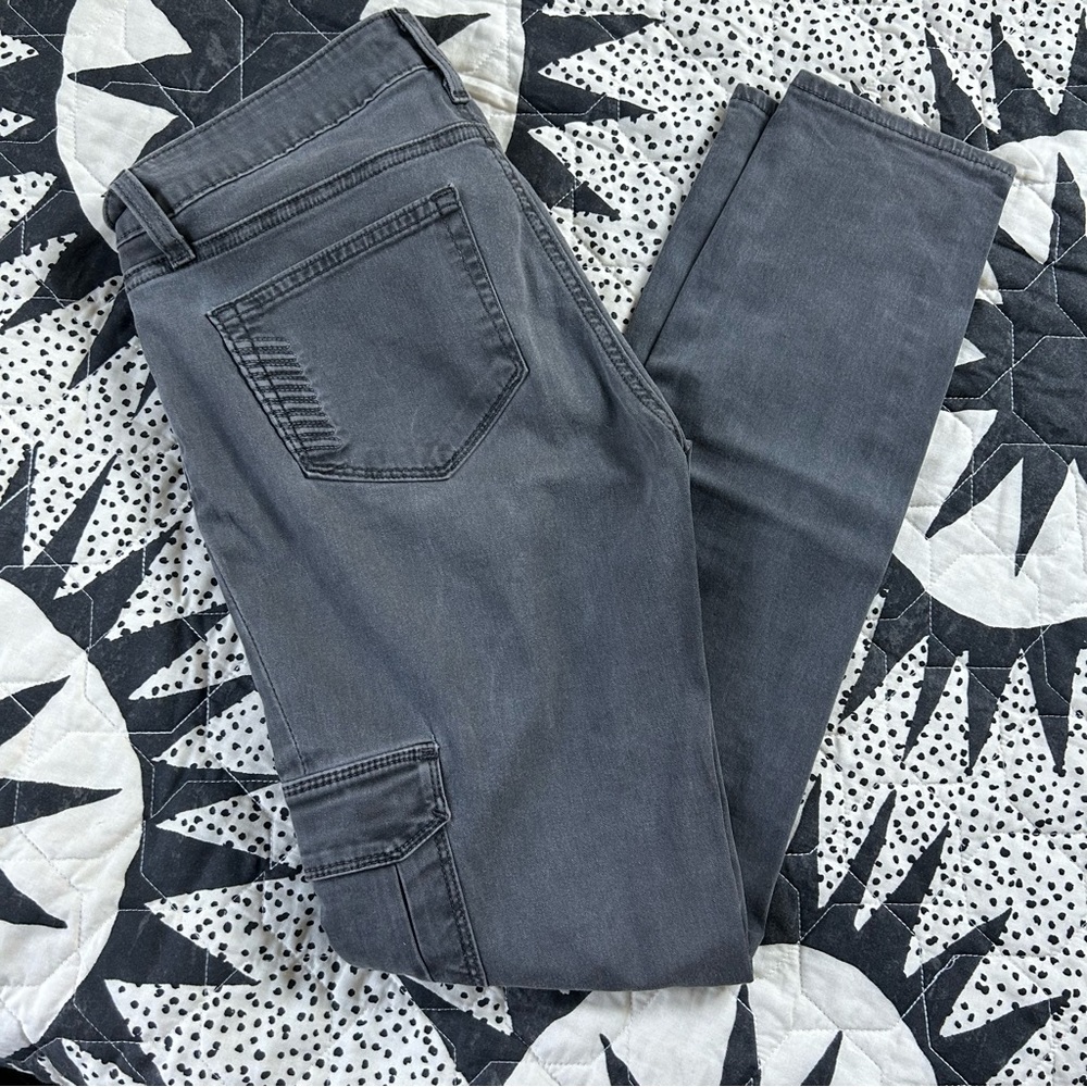 Paige Denim Carson Cargo Grey Skinny Jeans Size 26